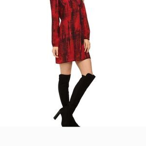 Bb Dakota | Vasha Red Snakeskin Print Shift Dress  Sz XS  NWOT